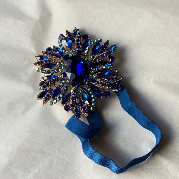 💙 TIEKS SAPPHIRE JEWELED FLOWER 💙 NWOT 💙 - Picture 16 of 16